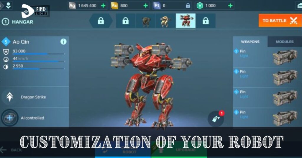 CUSTOMIZATION OF YOUR ROBOT