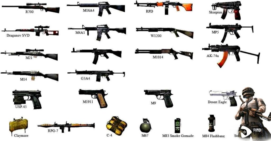 LARGE VARIETY OF WEAPONS
